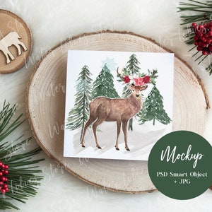 Vierkant kerstkaart mockup, Mockup kerstkaart, Square Holiday Card Mockup, Mockup Kerstkaart, Uitnodiging Mockup, Vakantie Mockups