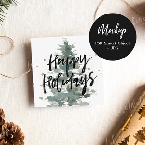 Mockup di cartolina di Natale quadrata, cartolina di Natale Mockup, Mockup di biglietto di auguri quadrato, biglietto di auguri Mockup, Mockup di invito, Mockup di vacanza