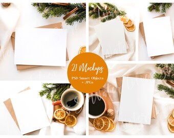 Christmas Card Mockup Bundle, Mockup Christmas card Bundle, Holiday Card Mockup Bundle, Mockup Holiday card, Winter Card Mockup Bundle