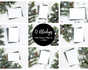 Christmas Card Mockup Bundle: 5x7 Holiday Photo Card (Digital Download)