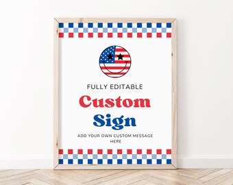 One American Dude födelsedagsskylt: Patriotisk festdekoration (digital nedladdning)