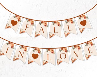 Fall in Love Bridal Shower Banner: Boho Pumpkin Design (Digital Download)