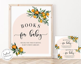 Arch Little Cutie Books For Baby Sign, Printable Oranges Books for Baby sign, A Little Cutie Baby Shower, Cutie on the way, Instant Download