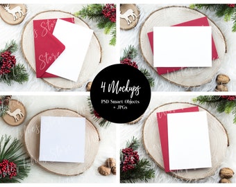 Christmas Mockups Bundle, Mockup Christmas card, Christmas Invitation Mockup, Holiday Card Mockup Bundle, Card Mockup, Mockup Holiday card