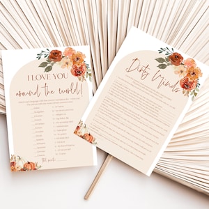 Pu&ograve; includere: Due fogli di gioco stampabili con accenti floreali. Un foglio recita "I Love You Around the World" con domande di corrispondenza linguistica. L'altro foglio recita "Dirty Minds" con domande a risposta aperta. Entrambi i fogli hanno un tema autunnale.