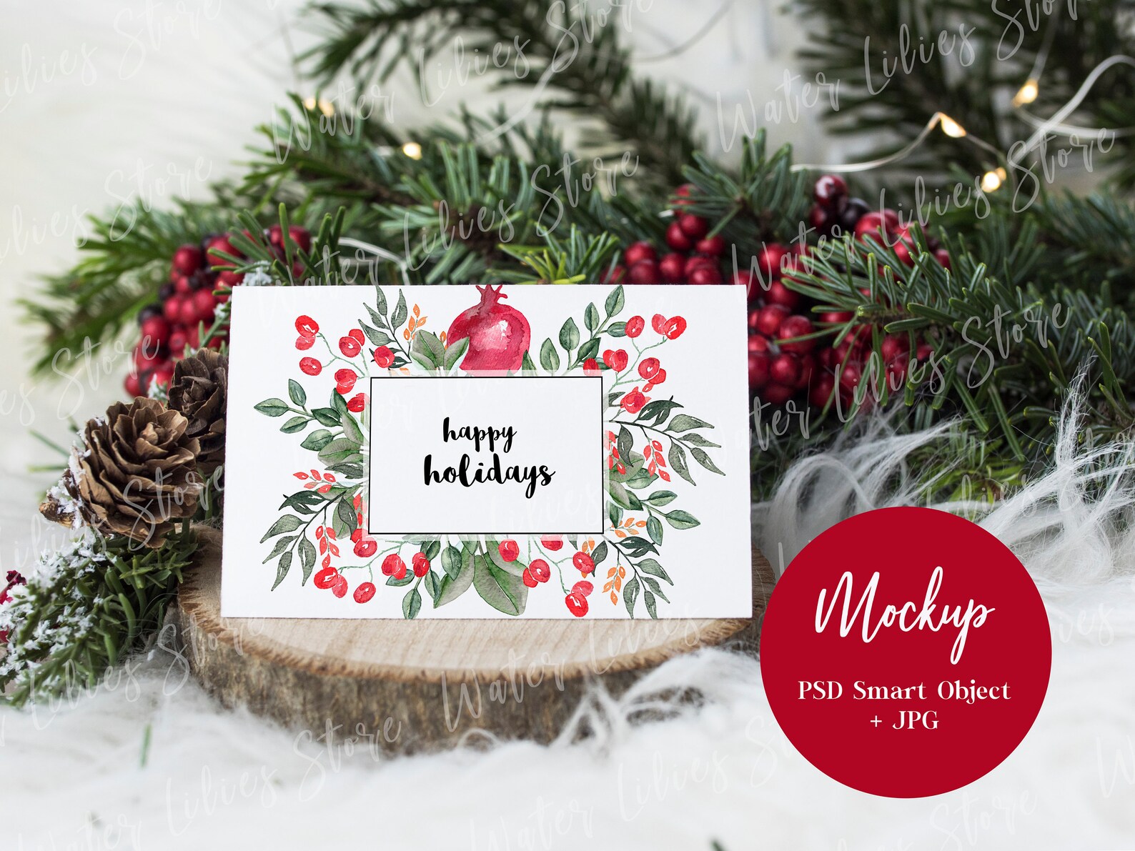 Christmas card mockup Mockup Christmas card Holiday Card | Etsy