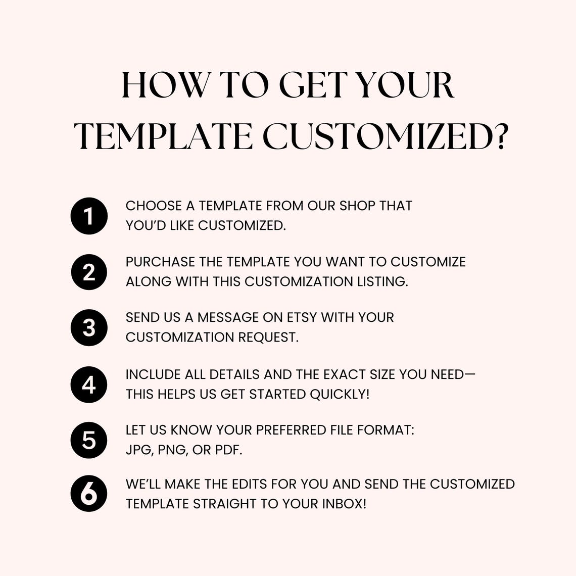 Customization Add on | Edit My Template for Me | 1-2 Business Days L We ...