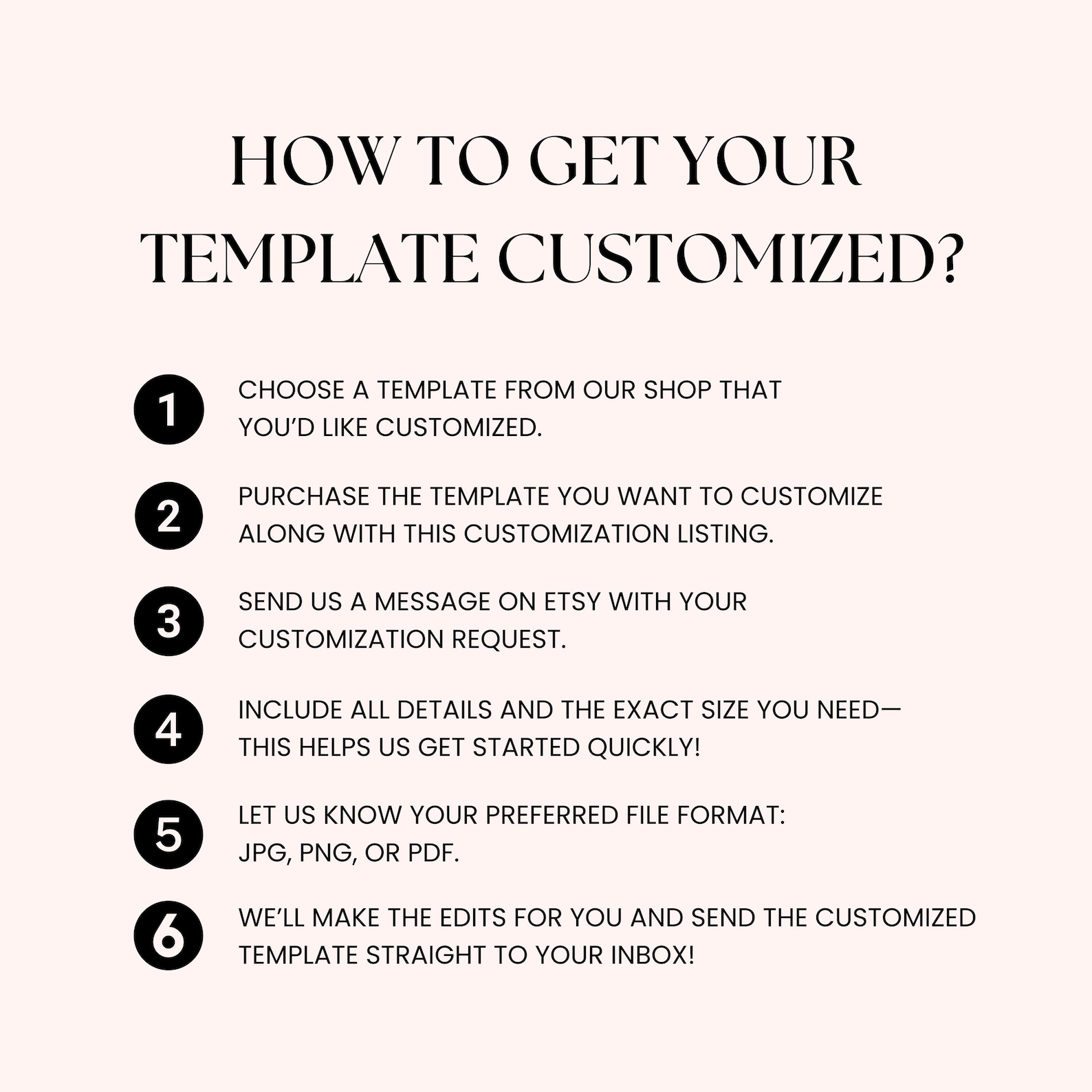 Customization Add on | Edit My Template for Me | 1-2 Business Days L We ...