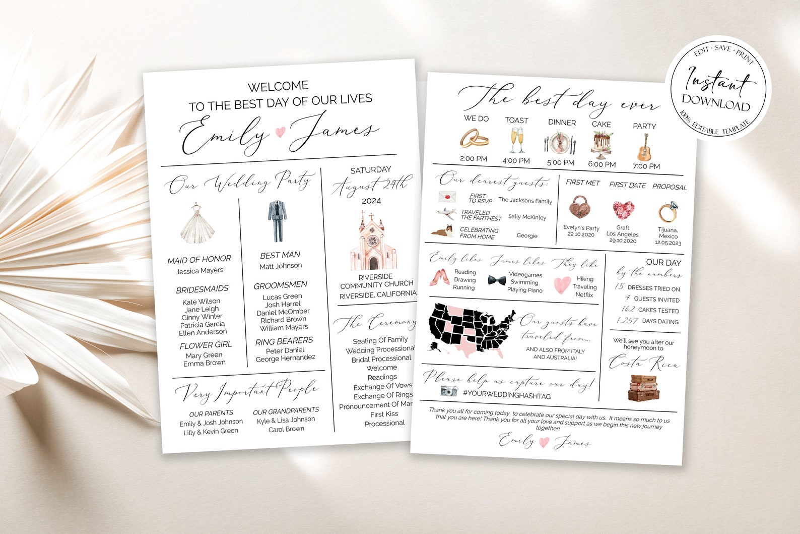 Wedding Program Fun Examples Infographic Wedding Program, Unique Wedding Program, Fun Wedding ...