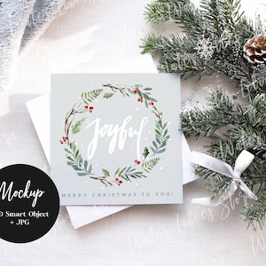 Vierkant kerstkaart mockup, mockup kerstkaart, kerstkaart mockup, mockup kerstkaart, uitnodiging, vakantie mockups, kerst mockup