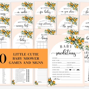 Arch Little Cutie Baby Shower Spiele, Orange Baby Shower Spiel Bundle, Clementine Spiel Pack, A Little Cutie Baby Shower, Baby Shower Aktivität