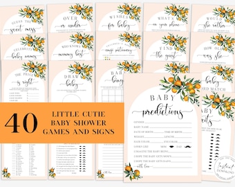 Arch Little Cutie Baby Shower Spiele, Orange Baby Shower Spiel Bundle, Clementine Spiel Pack, A Little Cutie Baby Shower, Baby Shower Aktivität