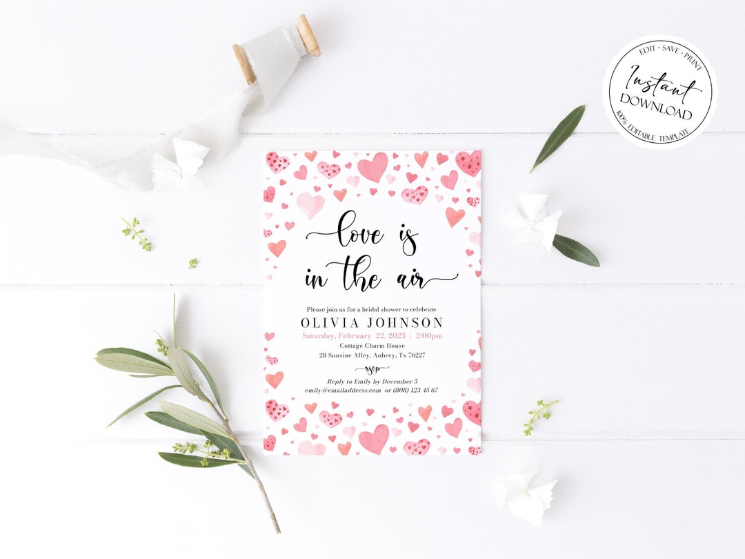 Invitación A La Despedida De Soltera Del Día De San Valentín