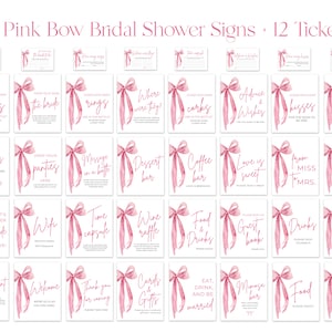 She's Tying the Knot Bridal Shower Games, Pink Bow Bridal Shower Game Bundle, Printable Pink Ribbon Bow Bridal Party Games Package TK1