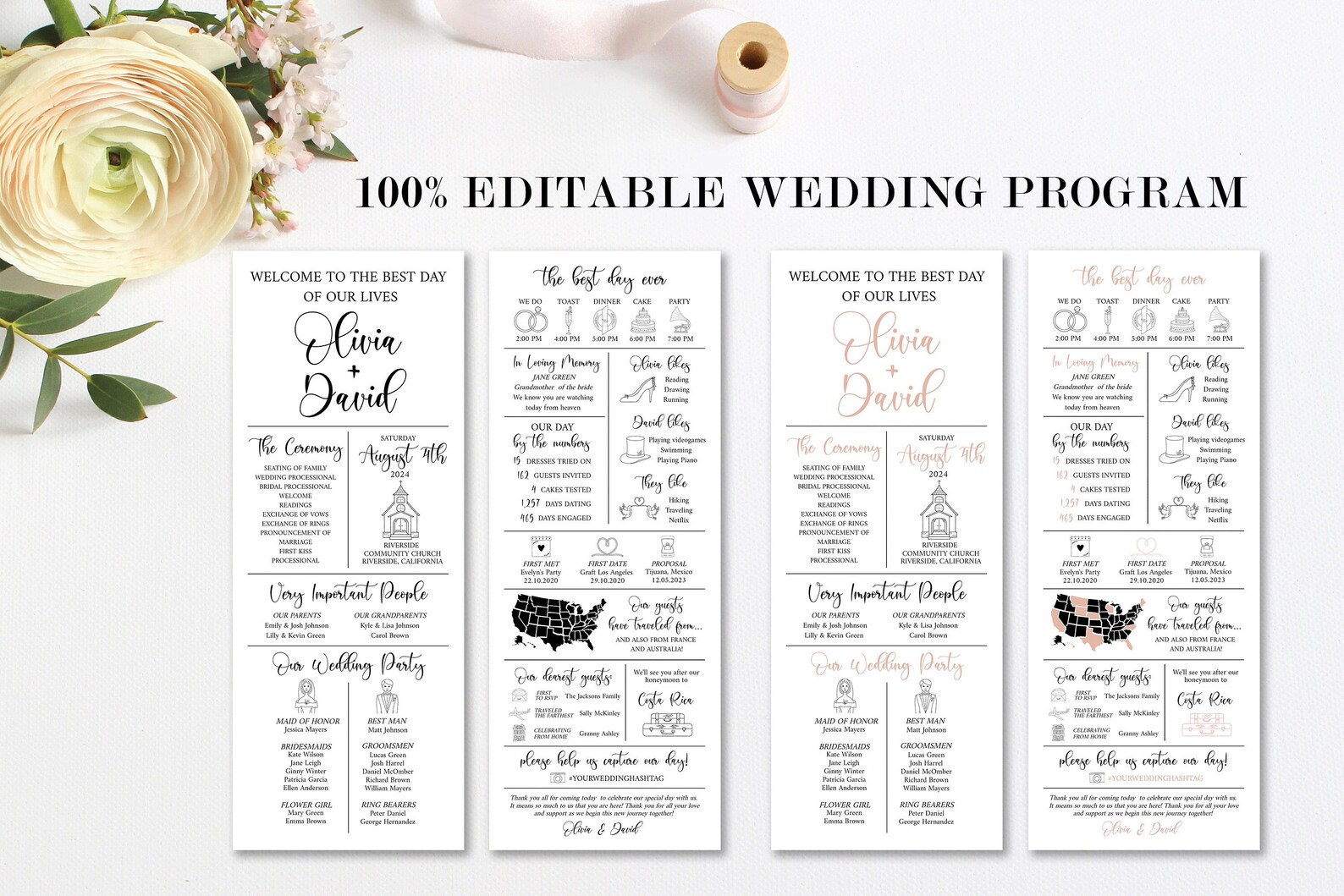 Infographic Wedding Program Unique Wedding Program Fun - Etsy