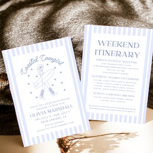 Coastal Cowgirl Bachelorette Invitation & Itinerary (Digital Download)