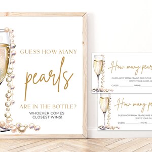 Pearls and Prosecco Guess How Many Pearls Game, Pearls and Prosecco Bridal Shower Guessing Game, Pearls & Prosecco Bridal Shower Games PP2