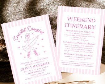 Coastal Cowgirl Bachelorette Invitation & Itinerary (Digital Download)