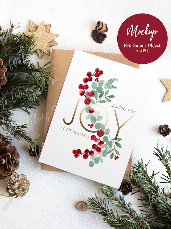 Download Christmas Card Mockup Mockup Christmas Card Holiday Card Etsy
