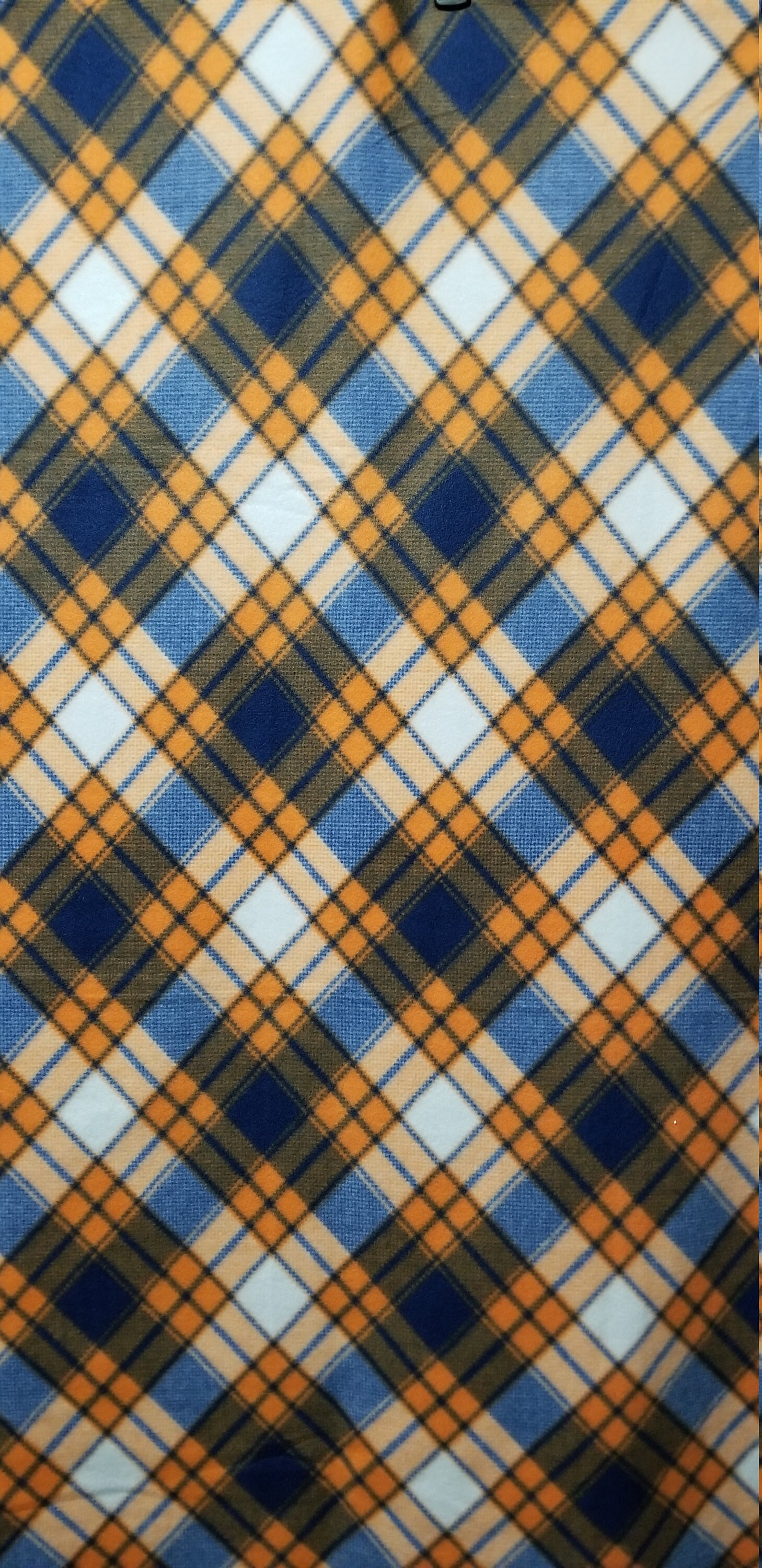 Plaid orange and blue Fleece Scarf | Etsy