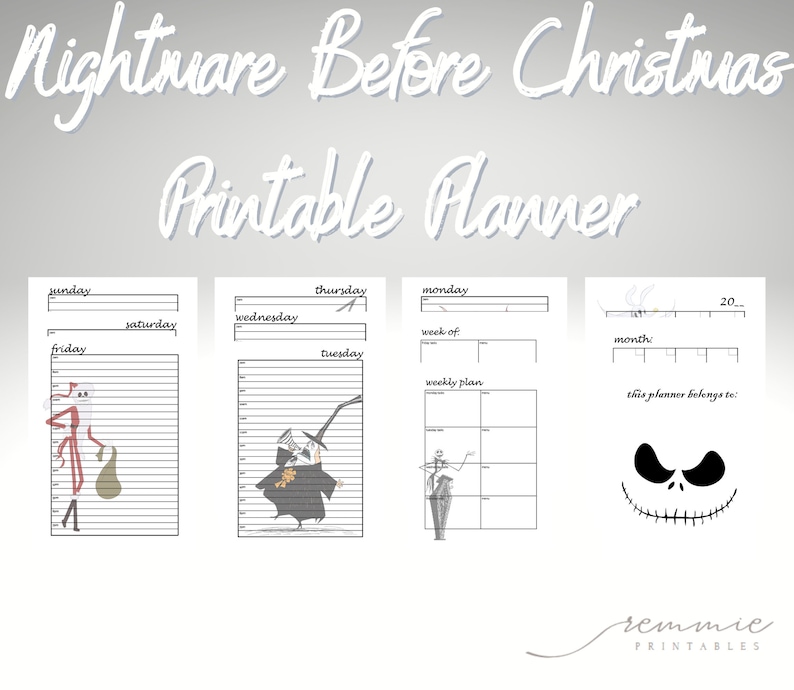 Nightmare Before Christmas Planner Nightmare Before Christmas Etsy