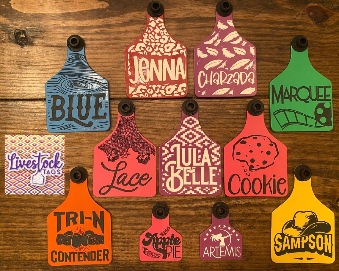 Custom Cattle Ear Tags Permanently Engraved No Stickers Etsy