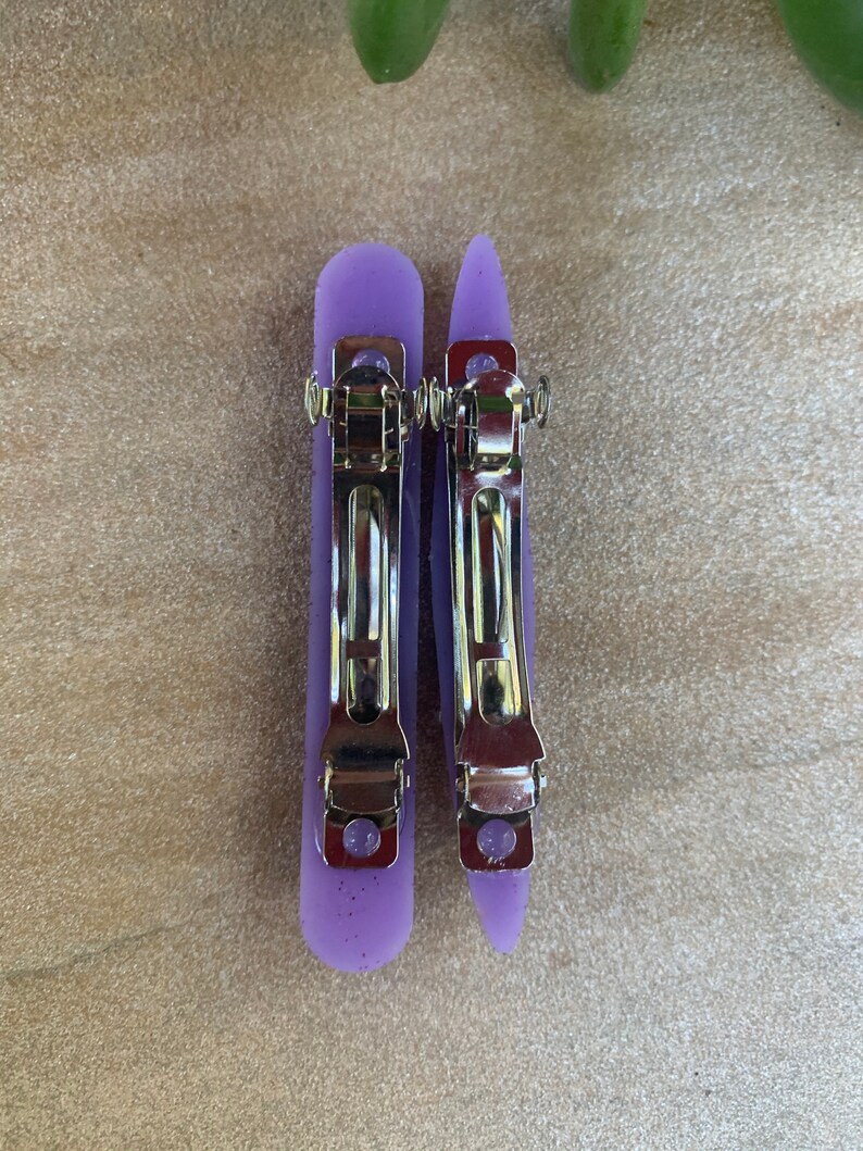 barrette solar post caps on Hair Accessories Purple Sparkle Barrette Set Accessories