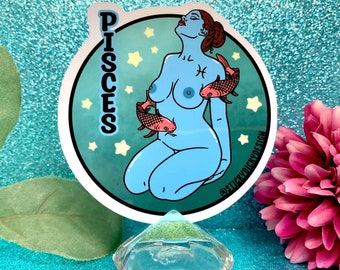 Sexy Zodiac Horoscope Astrology Babes Collection - Pisces Sticker