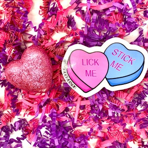 Valentine&#39;s Day Lick Me Stick Me Sticker