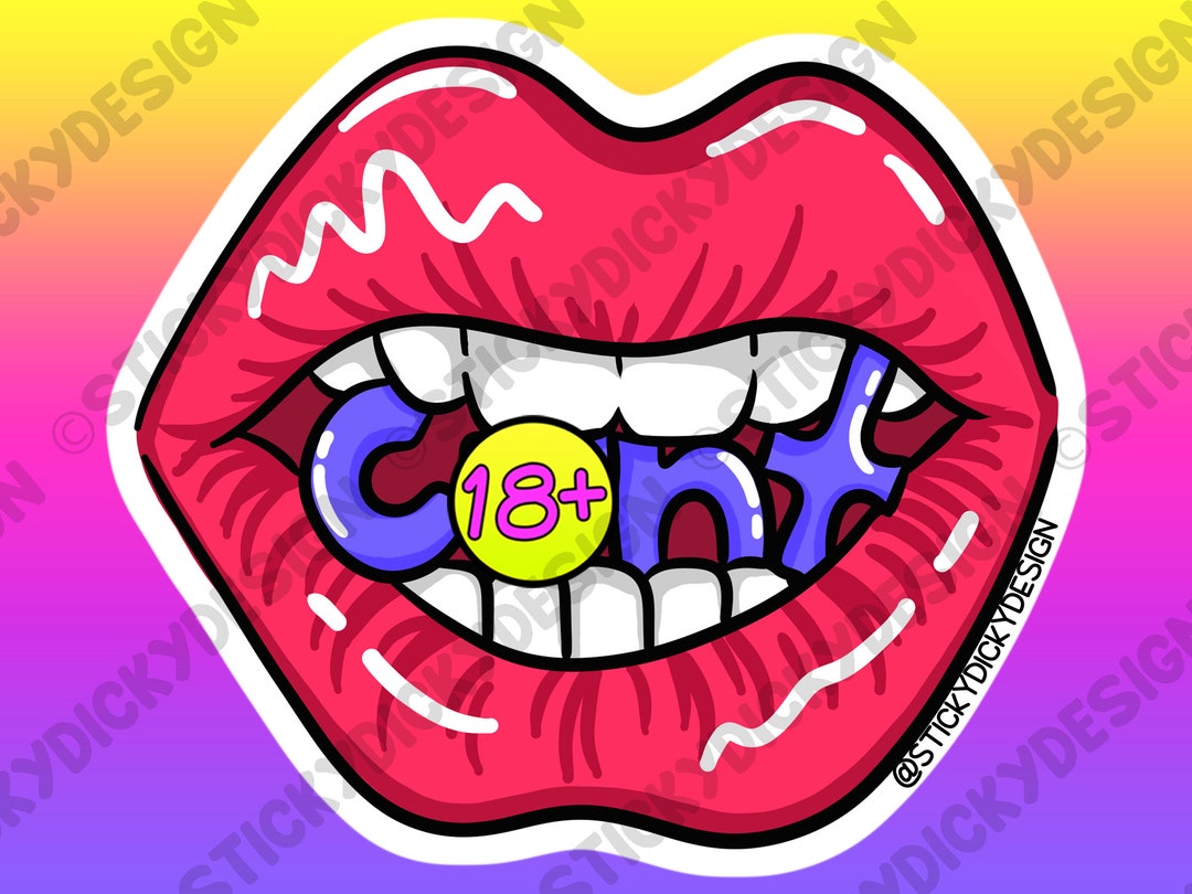 Cunt Mouth Pink Lips Sticker - Etsy