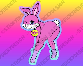 Naughty Thicc Bunny Stripper Sticker