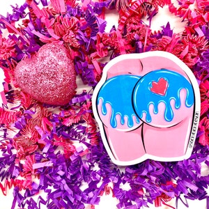 Valentine&#39;s Day Blue Dripping Ass Sticker