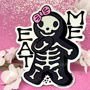 Eat Me Skeleton Gingerdead Cookie Girl Sticker