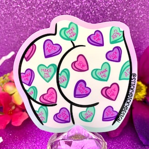 Naughty Conversation Heart Booty Sticker
