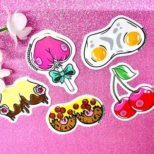 Assorted Boob Food Sticker Pack