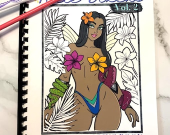 Pixie Vixens Vol. 2 Adult Coloring Book, Sexy Nature Fairies