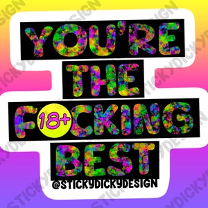 You&#39;re The Fcking Best Colorful Splatter Sticker
