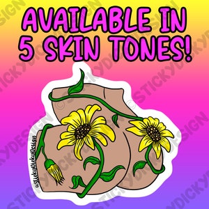 Floral Sunflower Butt Sticker