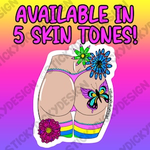Floral Butterfly Butt Sticker