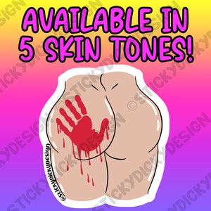 Bloody Handprint Booty Horror Sticker