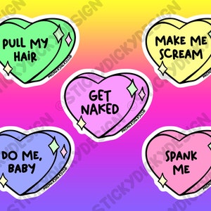 Naughty Acts Conversation Hearts Stickers