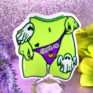 Sexy Halloween Smash Me Pumpkin Panties Ghosts Girl Sticker #1