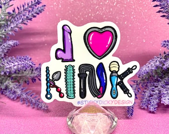 I Love Kink Sex Toy Letters Sticker
