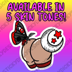 Moth Moon Booty Sticker