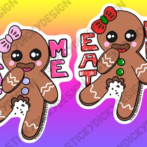 Eat Me Gingerbread Cookie Girl Sticker