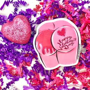 Happy Valentine&#39;s Day Pink Ass Sticker