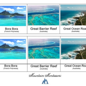 Cartes en 3 parties des monuments d'Australie