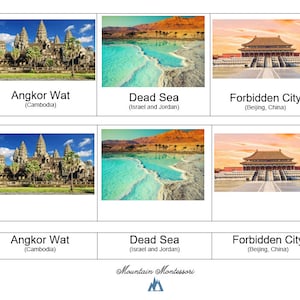 Tarjetas de 3 partes de Lugares emblemáticos de Asia