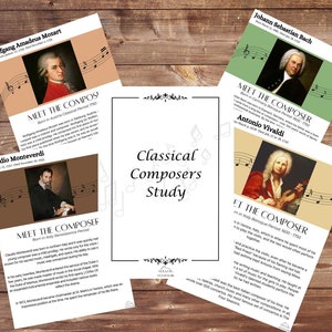 Unidad de estudio de compositor de música clásica: Charlotte Mason-Ambleside-Homeschool-Montessori-Compositor musical