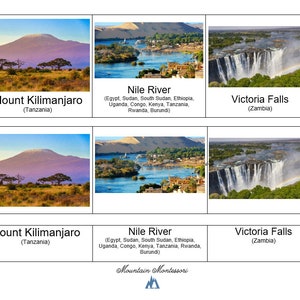 Landmarks of Africa 3-Part Cards